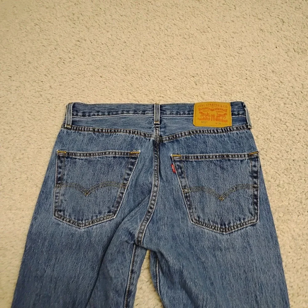 Levis Jeans Mens 31x32 Blue 501 Straight Cowboy Western Ranch Work Chore Denim